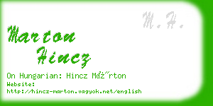 marton hincz business card